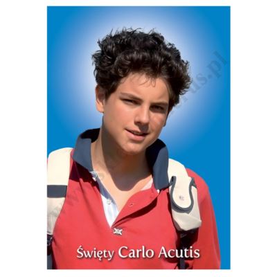 ŚW. CARLO ACUTIS - obraz na tekturze z modlitwą A5 - 74268
