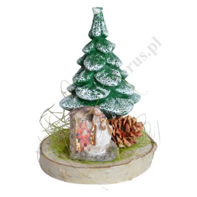 ŚWIECA CHOINKA Z ŚW. RODZINĄ - wys. 13 cm - 61463