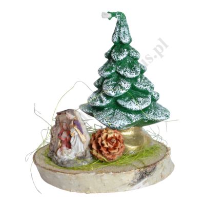 ŚWIECA CHOINKA Z ŚW. RODZINĄ - wys. 13 cm - 61463