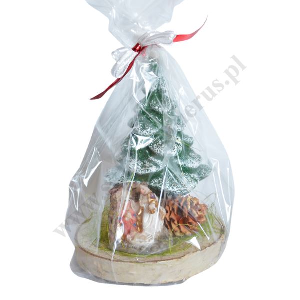 ŚWIECA CHOINKA Z ŚW. RODZINĄ - wys. 13 cm - 61463