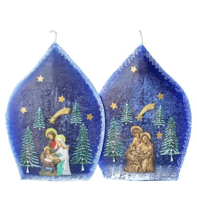 ŚWIECA ŁEZKA ŚWIĘTA RODZINA - mix wzorów - wys. 17 cm - 61747