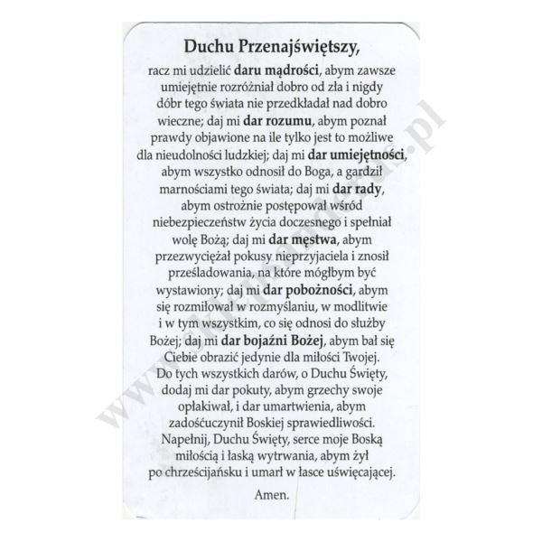 SIEDEM DARÓW DUCHA ŚWIĘTEGO - format 6.3 x 10.5 cm - paczka 100 szt. - 50114