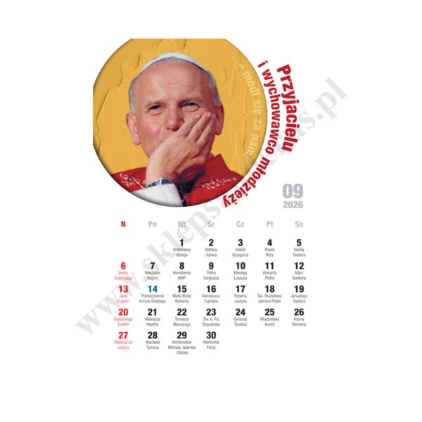 ŚW. JAN PAWEŁ II - format A4 - KALENDARZ NA 2026 - 81602