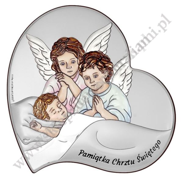 ANIOŁ STRÓŻ - OBRAZEK SREBRNY - 6790S/2COL ANIOŁ STRÓŻ - OBRAZEK SREBRNY - 6790S/2COL