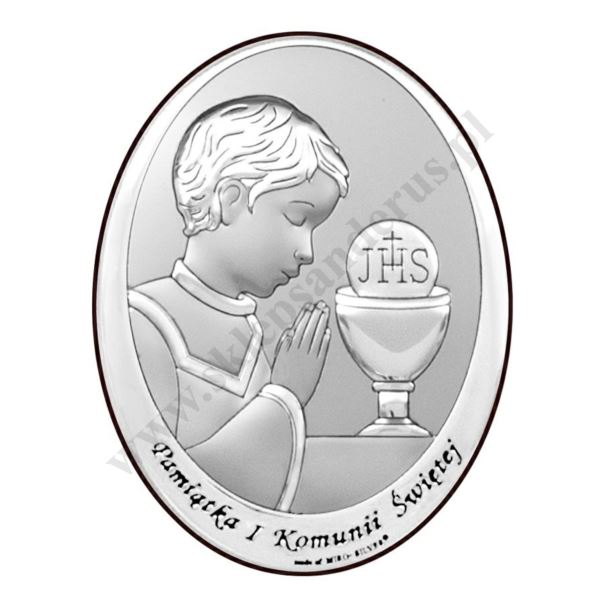 PAMIĄTKA I KOMUNII ŚWIĘTEJ - OBRAZEK SREBRNY 10 x 13 cm - 6571/2XO PAMIĄTKA I KOMUNII ŚWIĘTEJ - OBRAZEK SREBRNY 10 x 13 cm - 6571/2XO