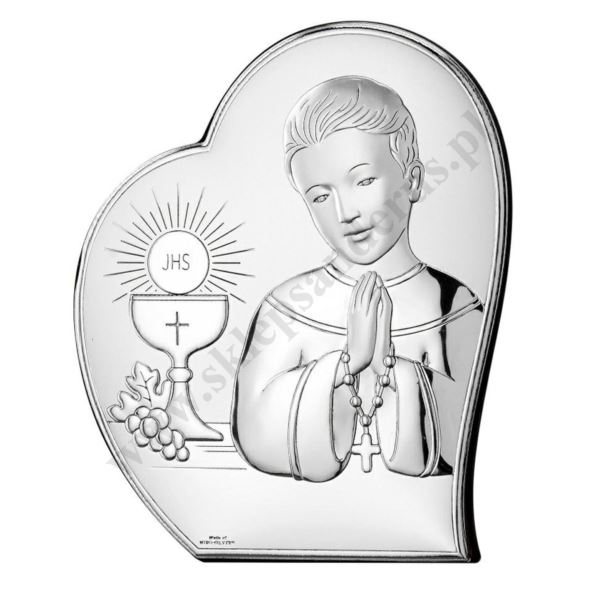 PAMIĄTKA I KOMUNII ŚWIĘTEJ - OBRAZEK SREBRNY 9 x 11 cm - 81093/1L PAMIĄTKA I KOMUNII ŚWIĘTEJ - OBRAZEK SREBRNY 9 x 11 cm - 81093/1L