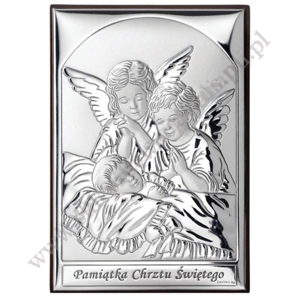 ANIOŁ STRÓŻ - OBRAZEK SREBRNY - JAP751/3