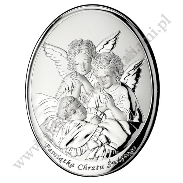 ANIOŁ STRÓŻ - OBRAZEK SREBRNY - 000606. ANIOŁ STRÓŻ - OBRAZEK SREBRNY - 000606.