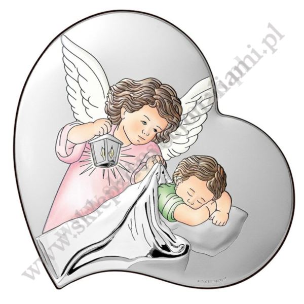 ANIOŁ STRÓŻ - OBRAZEK SREBRNY - 6748/3RCOL ANIOŁ STRÓŻ - OBRAZEK SREBRNY - 6748/3RCOL