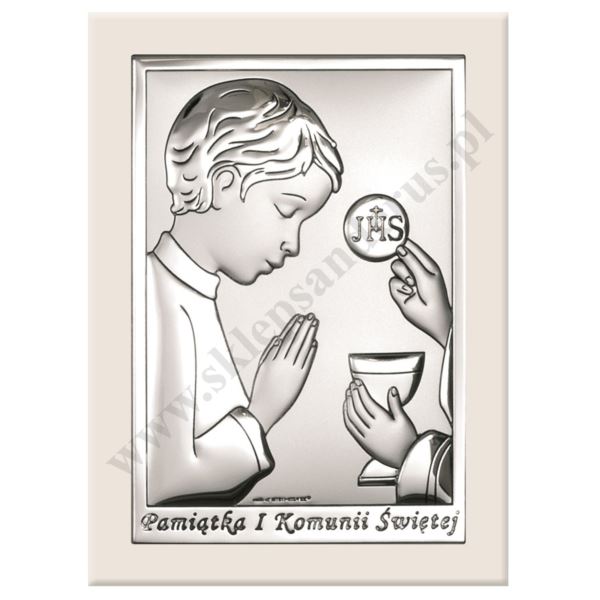 PAMIĄTKA I KOMUNII ŚWIĘTEJ - OBRAZEK SREBRNY 11 x 15 cm - 6491/2XOW PAMIĄTKA I KOMUNII ŚWIĘTEJ - OBRAZEK SREBRNY 11 x 15 cm - 6491/2XOW