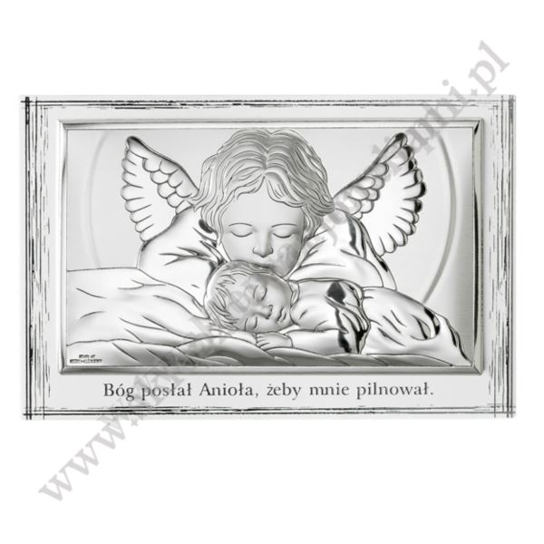 ANIOŁ STRÓŻ - OBRAZEK SREBRNY - 81288/4LPL ANIOŁ STRÓŻ - OBRAZEK SREBRNY - 81288/4LPL