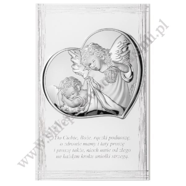 ANIOŁ STRÓŻ - OBRAZEK SREBRNY - JAP766/4L ANIOŁ STRÓŻ - OBRAZEK SREBRNY - JAP766/4L