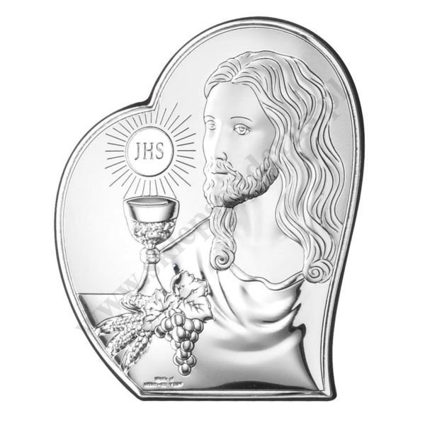 PAMIĄTKA I KOMUNII ŚWIĘTEJ - OBRAZEK SREBRNY 6 x 7 cm - 81124/0L PAMIĄTKA I KOMUNII ŚWIĘTEJ - OBRAZEK SREBRNY 6 x 7 cm - 81124/0L