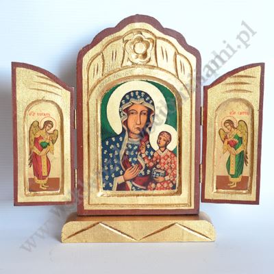 MATKA BOŻA CZĘSTOCHOWSKA - drewniany tryptyk - 0352