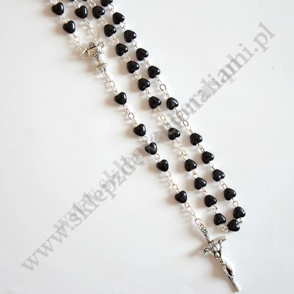 RÓŻANIEC SERCA CZARNE - 87793