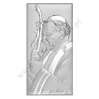 ŚW.JAN PAWEŁ II - OBRAZEK SREBRNY 15 x 30 cm - 6791/3