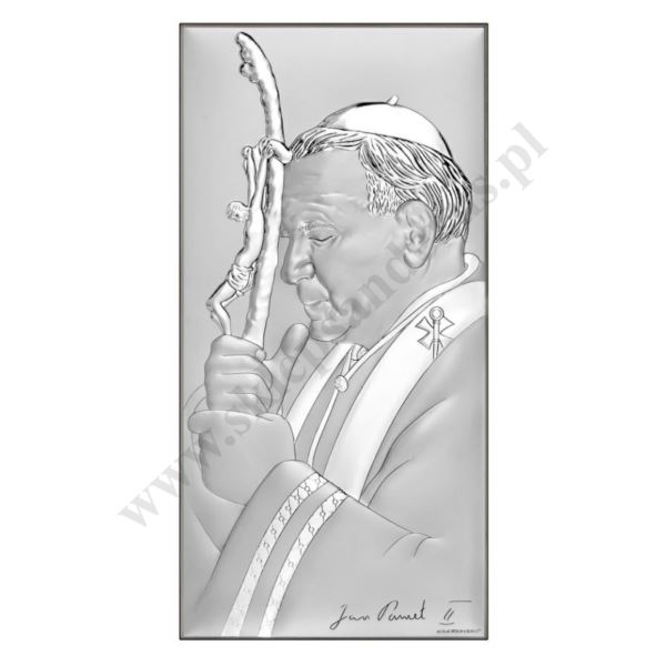 ŚW.JAN PAWEŁ II - OBRAZEK SREBRNY 15 x 30 cm - 6791/3