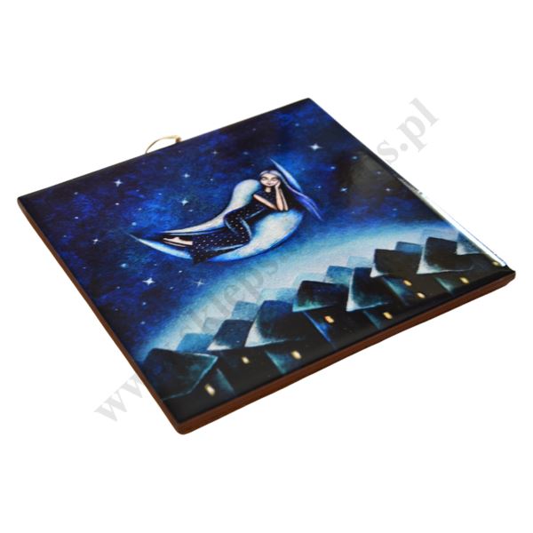 JUŻ MIASTO ŚPI - obrazek na ceramice 15 x 15 cm - 58003