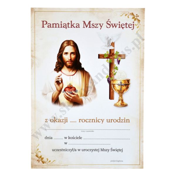 PAMIĄTKA MSZY ŚWIĘTEJ Z OKAZJI URODZIN - format A5 - 56025