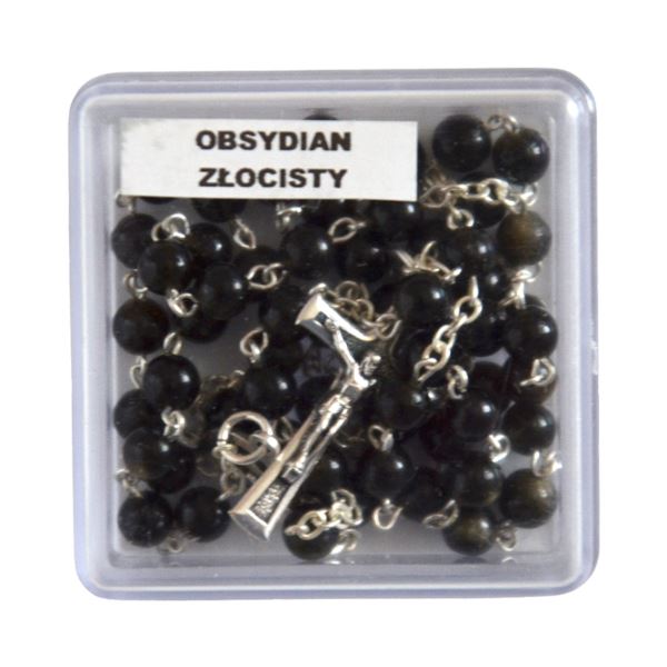 RÓŻANIEC OBSYDIAN ZŁOCISTY - 88884