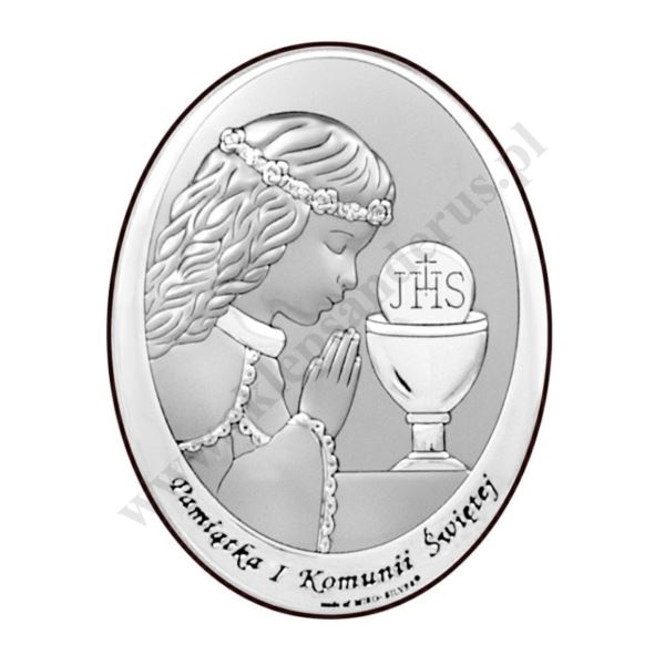 PAMIĄTKA I KOMUNII ŚWIĘTEJ - OBRAZEK SREBRNY 10 x 13 cm - 6571/2XA