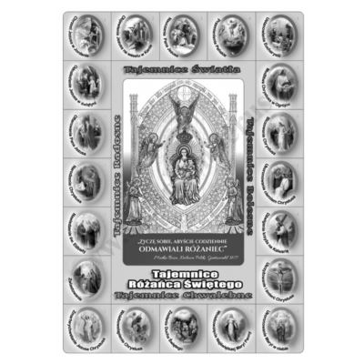 KONTROLKA RÓŻAŃCOWA - wyklejanka format 17 x 23.5 cm - kpl.25 szt. - 6735
