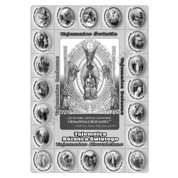 KONTROLKA RÓŻAŃCOWA - wyklejanka format 17 x 23.5 cm - kpl.25 szt. - 6735