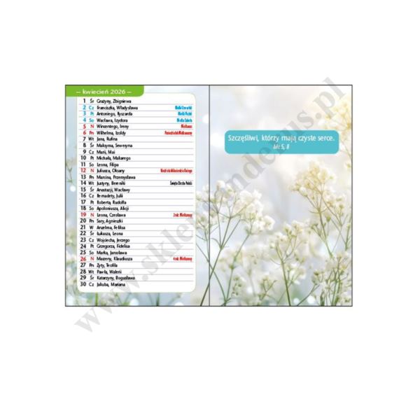 KALENDARZYK KIESZONKOWY SZCZĘŚCIE - WIDOK - 2026