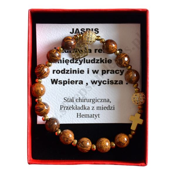 RÓŻANIEC JASPIS KALAHARI - bransoletka - 73619