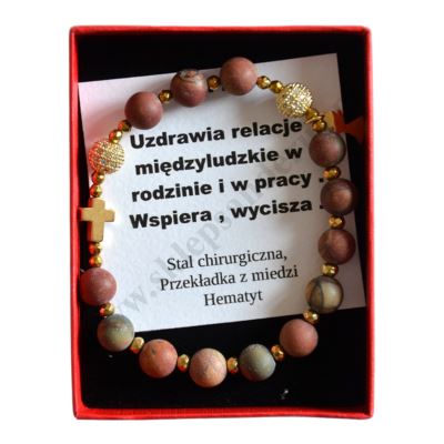 RÓŻANIEC JASPIS PICASSO - bransoletka - 73663