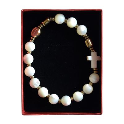 RÓŻANIEC MASA PERŁOWA - bransoletka - 82784