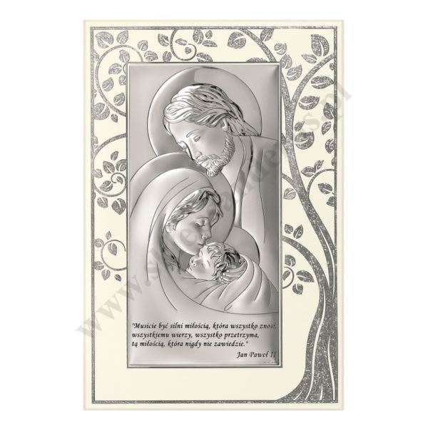 ŚWIĘTA RODZINA - OBRAZEK SREBRNY 21 x 31 cm - 6380SWP/3A