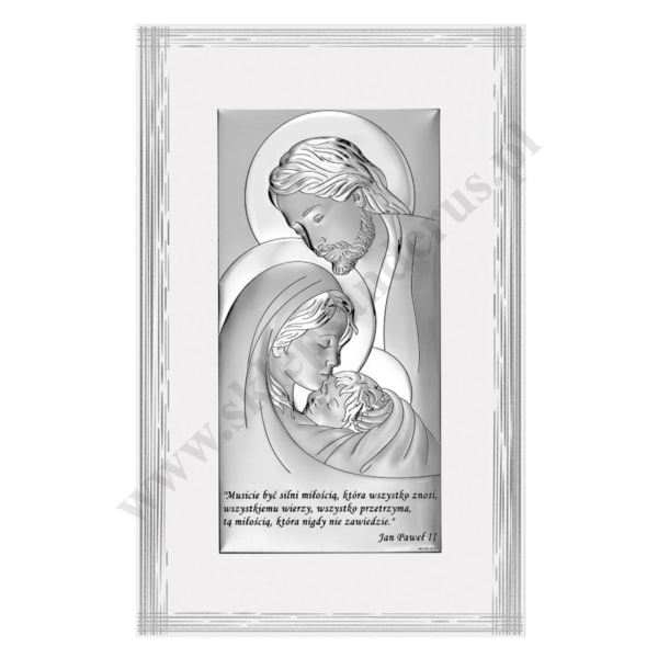 ŚWIĘTA RODZINA - OBRAZEK SREBRNY 16 x 25 cm - 6380SW/2XFB