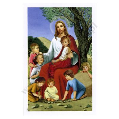 PAN JEZUS Z DZIEĆMI - obrazek 6.5 x 10 cm - paczka 100 szt. - 9298