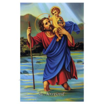 ŚW. KRZYSZTOF - obrazek 6.5 x 10 cm - paczka 100 szt. - 75622