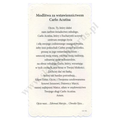 ŚW. CARLO ACUTIS - obrazek 6.5 x 11.5 cm - paczka 100 szt. - 74572