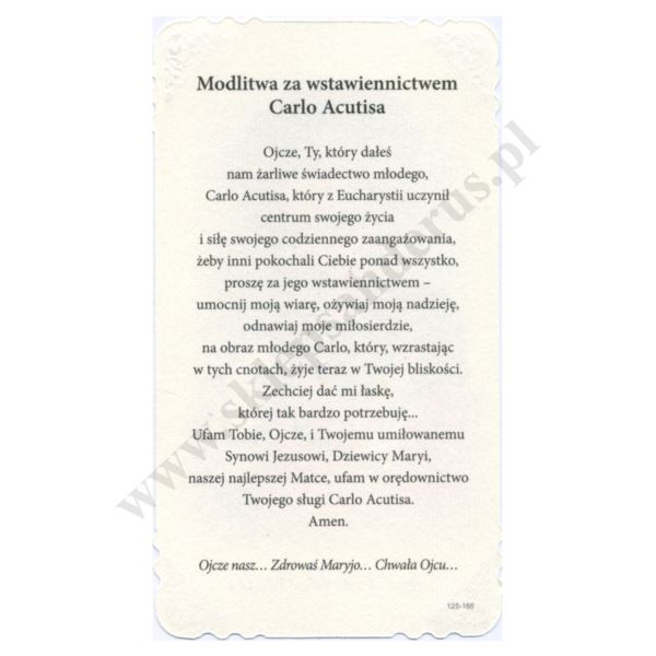 ŚW. CARLO ACUTIS - obrazek 6.5 x 11.5 cm - paczka 100 szt. - 74572
