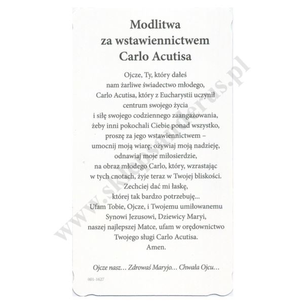ŚW. CARLO ACUTIS - obrazek 6.5 x 11.5 cm - paczka 100 szt. - 80336