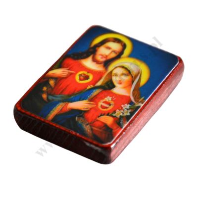 SERCE JEZUSA I SERCE MARYI - magnes 3.8 x 5 cm - 5032