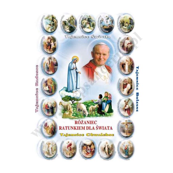 PLAKAT - RÓŻANIEC RATUNKIEM DLA ŚWIATA - format 33,5 x 49 cm - 60196