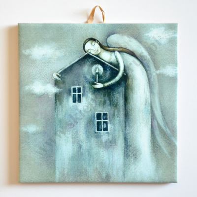 ANIOŁ - obrazek na ceramice 15 x 15 cm - 58979