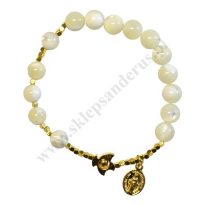 BRANSOLETKA MASA PERŁOWA NA SZNURKU - 50856