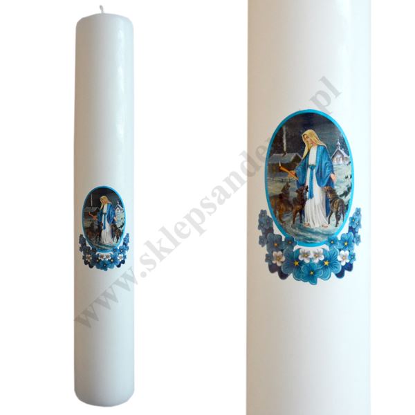 GROMNICA PARAFINOWA - BIAŁA Z NAKLEJKĄ - 30/5 cm - mix wzorów - 86202