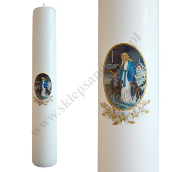 GROMNICA PARAFINOWA - BIAŁA Z NAKLEJKĄ - 30/5 cm - mix wzorów - 86202