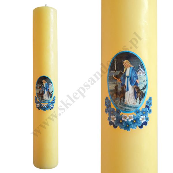 GROMNICA PARAFINOWA - ŻÓŁTA Z NAKLEJKĄ - 30/5 cm - mix wzorów - 86200