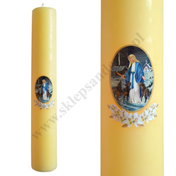 GROMNICA PARAFINOWA - ŻÓŁTA Z NAKLEJKĄ - 30/5 cm - mix wzorów - 86200