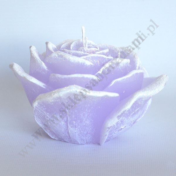 ŚWIECA RÓŻA Z DIODĄ - wys. 7 cm - mix kolorów - 2345