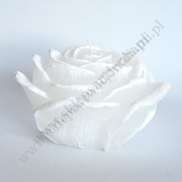 ŚWIECA RÓŻA Z DIODĄ - wys. 7 cm - mix kolorów - 2345