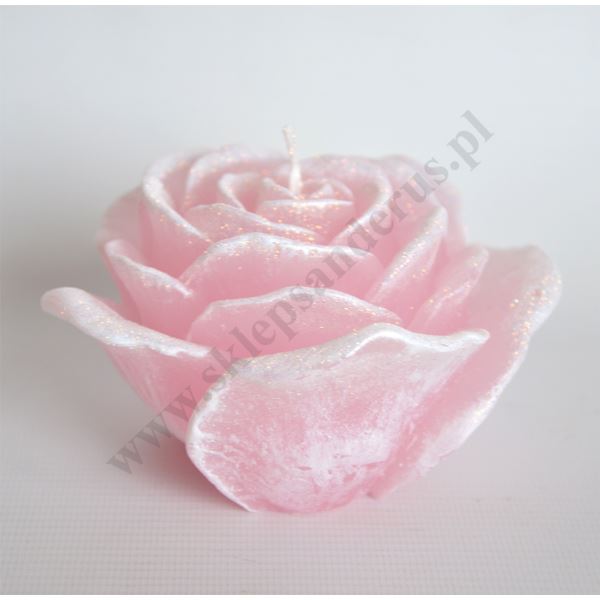 ŚWIECA RÓŻA Z DIODĄ - wys. 7 cm - mix kolorów - 2345