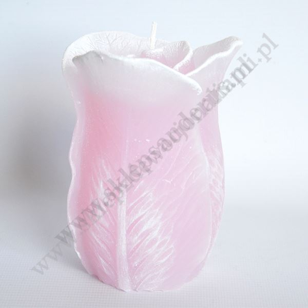 ŚWIECA RÓŻA Z DIODĄ - wys. 11.5 cm - mix kolorów - 50561